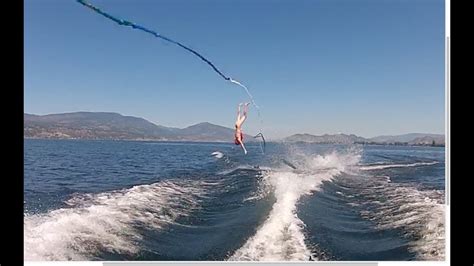 naked water skiing|Topless chick in the water skiing adventure 